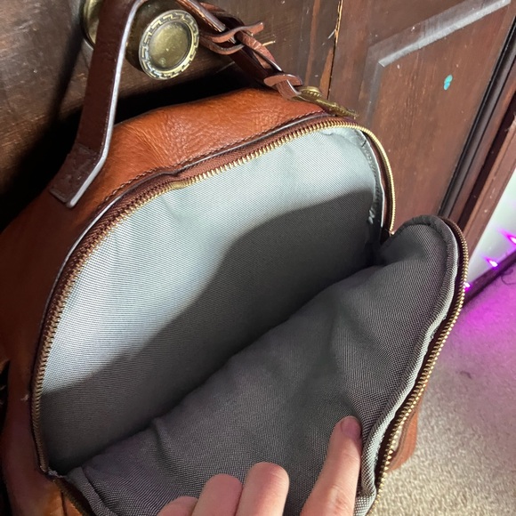 Fossil Tan Leather Backpack - Picture 6 of 9